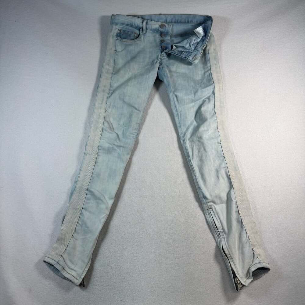 MNML Jeans Mens 31 Blue Skinny Low Rise Light Wash Stretch